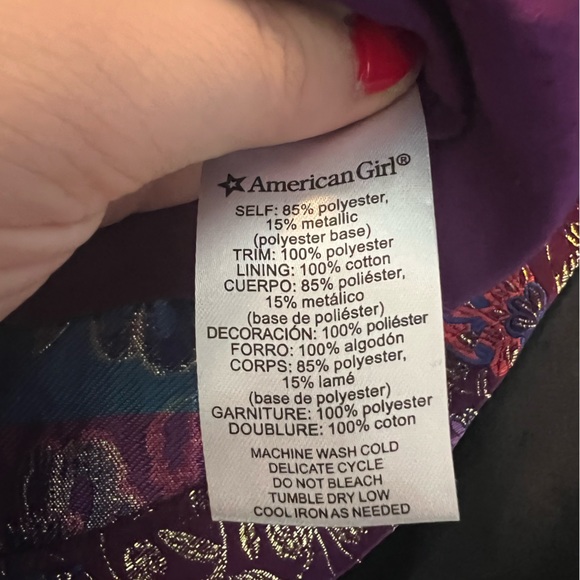 American girl metallic floral ribbon 7 dress brocade embroidered truly me fancy - Picture 8 of 8